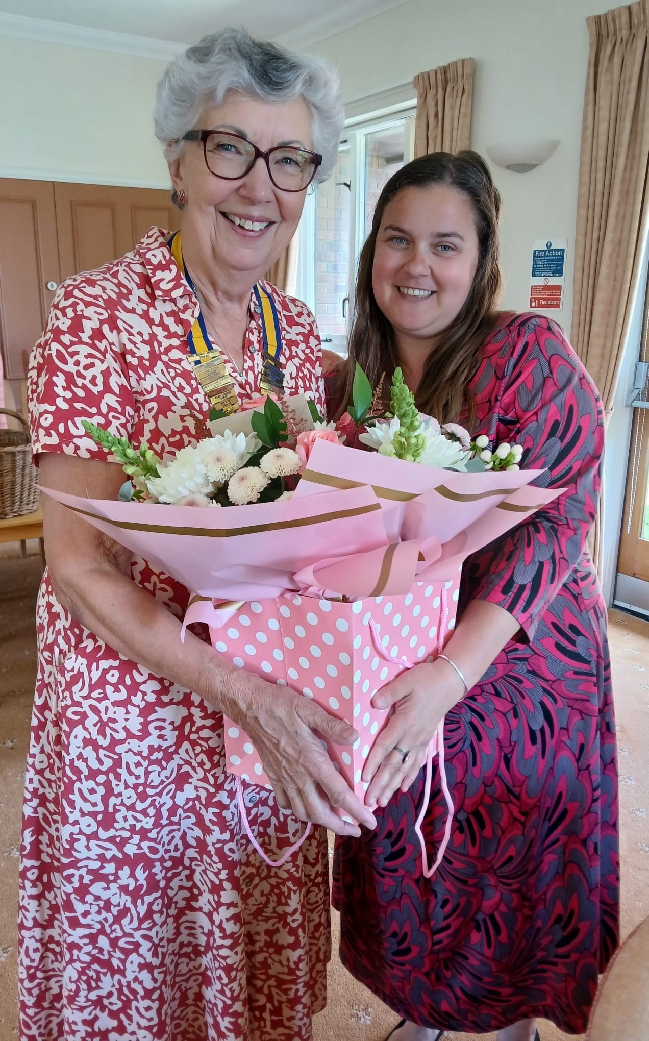Blyth Rotary President Ade visits Blyth Inner wheel New President Anne